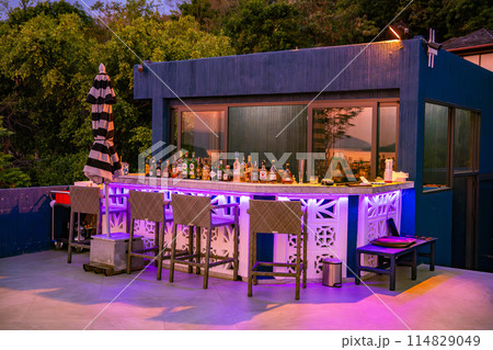 View of Cape Panwa beach at sunset, in Phuket, Thailand 114829049