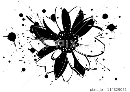 Abstract Floral Graffiti: Vector Art with Hand-Painted Flower Elements. 114829081