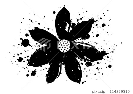 Abstract Floral Graffiti: Vector Art with Hand-Painted Flower Elements. 114829519
