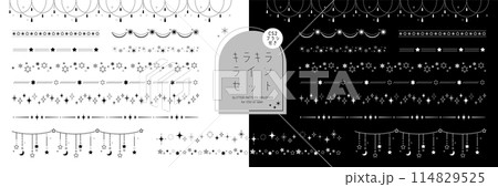キラキラなラインセット モノクロ / CS2パターンブラシ付き 114829525