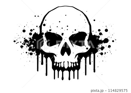 Grunge Vector Skull: Abstract Gothic Graffiti Art with Vintage Rock Influence. Grunge Vector Skull: Abstract Gothic Graffiti Art with Vintage Rock Influence. 114829575