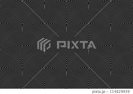 Abstract geometric pattern with stripes, lines. Seamless vector background. White and black ornament. Simple lattice graphic design. Abstract geometric pattern with stripes, lines. Seamless vector background. White and black ornament. Simple lattice graphic design. 114829939