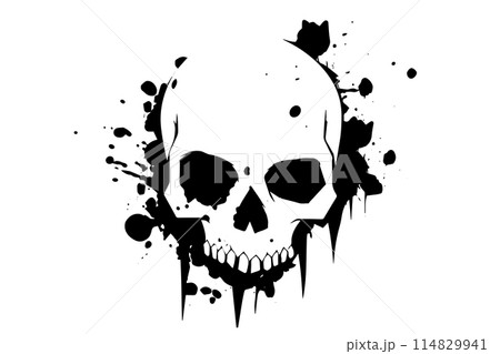 Grunge Vector Skull: Abstract Gothic Graffiti Art with Vintage Rock Influence. Grunge Vector Skull: Abstract Gothic Graffiti Art with Vintage Rock Influence. 114829941