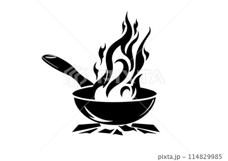 Vector Pan Icon: Vintage Kitchenware Logo Illustration for Gourmet Cooking. 114829985