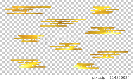 橫金筆觸日式雲、電子霧素材插畫 橫金筆觸日式雲、電子霧素材插畫 114830024