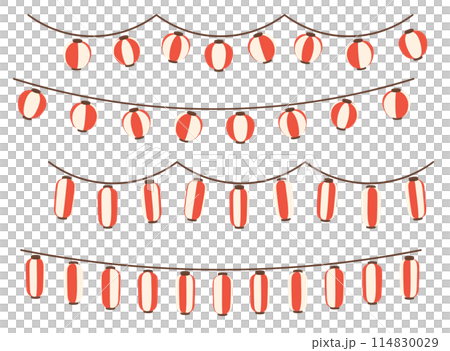 紅白花燈素材插畫 紅白花燈素材插畫 114830029