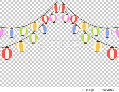 色彩繽紛的節慶燈籠背景素材插畫 色彩繽紛的節慶燈籠背景素材插畫 114830031
