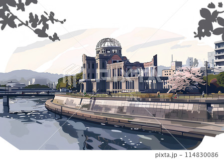 原爆ドームの見える風景-2 原爆ドームの見える風景-2 114830086