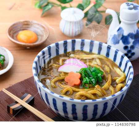 カレーうどん 極太麺 讃岐うどん カレーうどん 極太麺 讃岐うどん 114830798