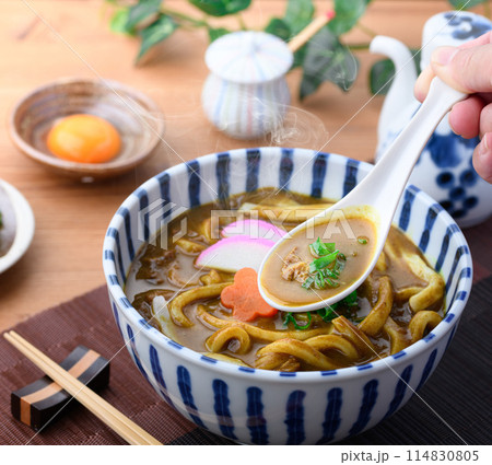 カレーうどん 極太麺 讃岐うどん カレーうどん 極太麺 讃岐うどん 114830805