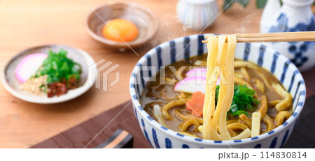 カレーうどん 極太麺 讃岐うどん カレーうどん 極太麺 讃岐うどん 114830814
