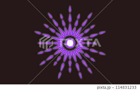 シンプルな花火のイラスト　紫 114831233