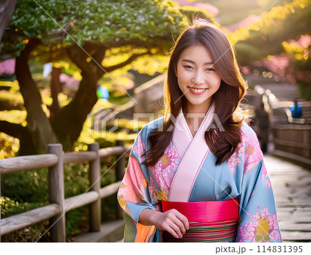 綺麗な着物を着ている女性 綺麗な着物を着ている女性 114831395