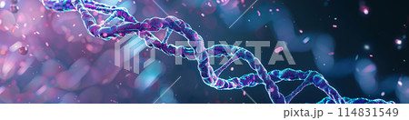 AI art, genetic-themed background　遺伝子がテーマの背景 114831549