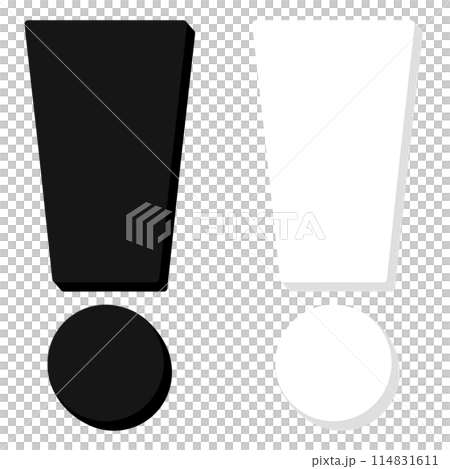 Exclamation Mark Cartoon illustration Monochrome Colors Exclamation Mark Set Collection 114831611