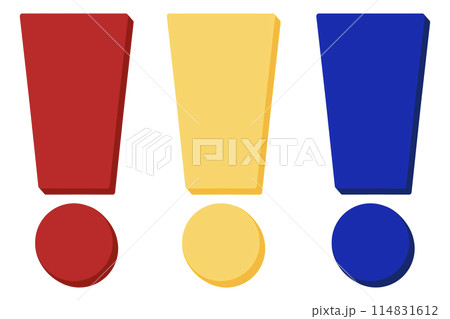 Exclamation Mark Cartoon illustration Colorful  Exclamation Mark Set Collection 114831612