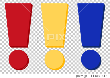 Exclamation Mark Cartoon illustration Colorful  Exclamation Mark Set Collection 114831612