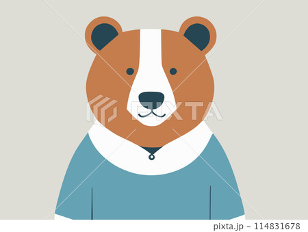 パーカーを着たくまのイラスト パーカーを着たくまのイラスト 114831678