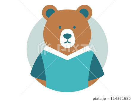 半袖のシャツを着たくまのイラスト 114831680