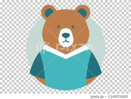 半袖のシャツを着たくまのイラスト 114831680