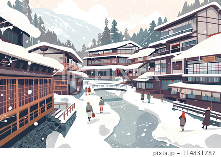 銀山温泉（山形）-4（雪景色） 114831787