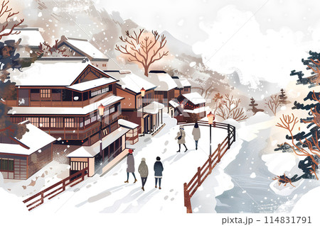 銀山温泉(山形)-4(雪景色) 銀山温泉(山形)-4(雪景色) 114831791