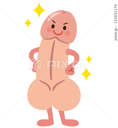 元気な男性器のキャラクター　ペニス 114832174
