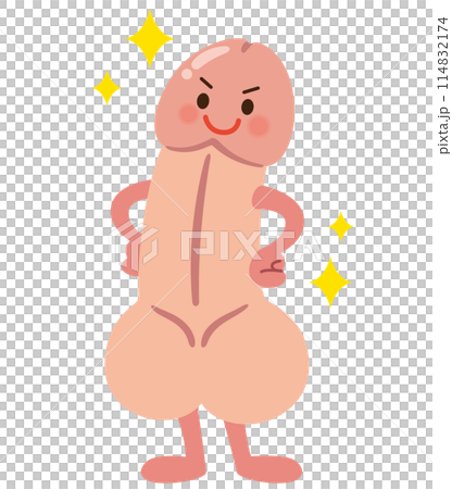 元気な男性器のキャラクター　ペニス 114832174