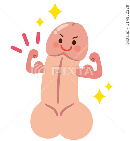 元気な男性器のキャラクター　ペニス 114832229