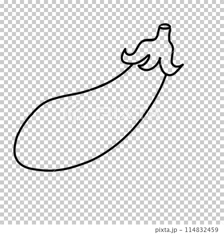 夏野菜 シンプルななすびのイラストの線画・ぬりえ 夏野菜 シンプルななすびのイラストの線画・ぬりえ 114832459