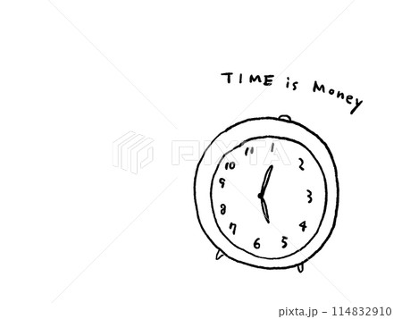 目覚まし時計、置き時計、文字あり（時は金なり） 114832910