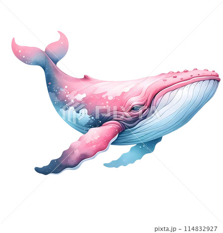 3D pink humpback whale  114832927