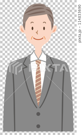 正面　中高年　会社員　中年　管理職 114833690
