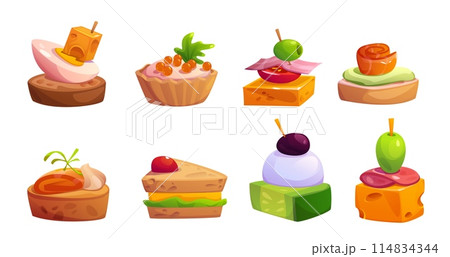 Buffet finger food appetizer 114834344