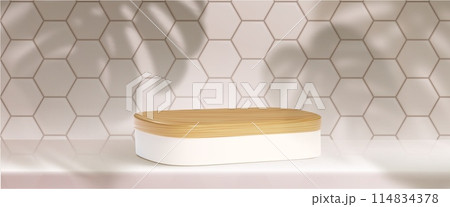 Wooden rectangular product podium Wooden rectangular product podium 114834378