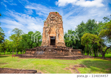 Phra Prang in Si Thep historical park It is an architecture in the Dvaravati period in Phetchabun Province, Thailand. 114834457