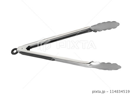 Barbecue and grill spatula bottle hook tongs tools set on White Background 114834519