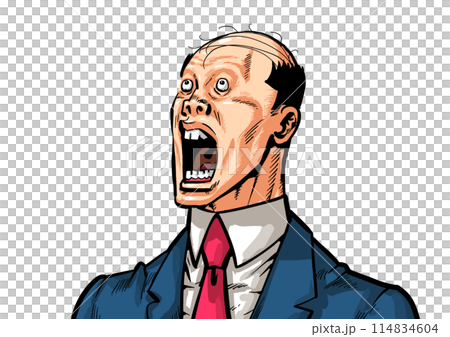 あんぐり口を開けたビジネスマンのイラスト 114834604