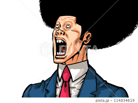 あんぐり口を開けたビジネスマンのイラスト 114834619