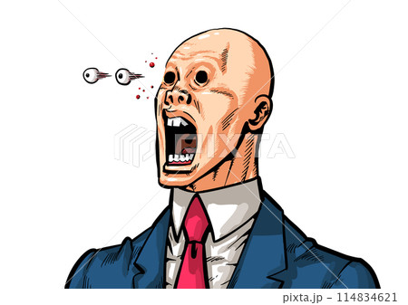 あんぐり口を開けたビジネスマンのイラスト 114834621