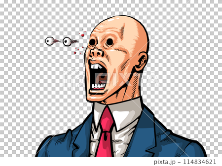 あんぐり口を開けたビジネスマンのイラスト 114834621