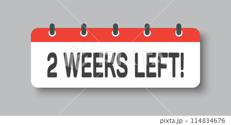 Countdown weekly calendar icon - two weeks left Countdown weekly calendar icon - two weeks left 114834676