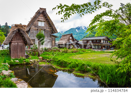 World Heritage Shirakawago Village is a farming village located in a valley along the Shogawa River, registered as a UNESCO World Heritage Site in 1995, Gifu Prefecture, Japan. World Heritage Shirakawago Village is a farming village located in a valley along the Shogawa River, registered as a UNESCO World Heritage Site in 1995, Gifu Prefecture, Japan. 114834784