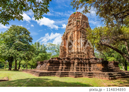 Phra Prang in Si Thep historical park It is an architecture in the Dvaravati period in Phetchabun Province, Thailand. 114834893