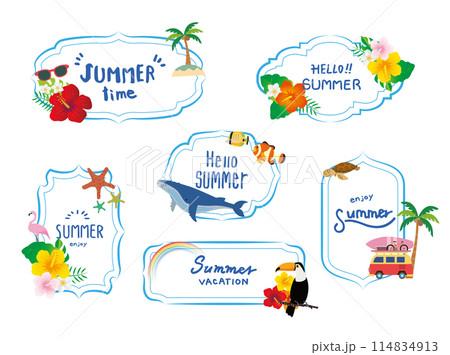 南国風フレーム枠セット 114834913