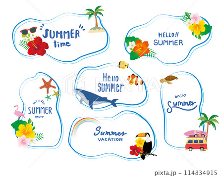 南国風フレーム枠セット 南国風フレーム枠セット 114834915