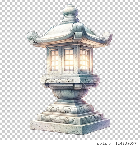 3D ancient stone statue of a temple 114835057