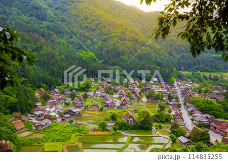 World Heritage Shirakawago Village is a farming village located in a valley along with snow the Shogawa River, registered as a UNESCO World Heritage Site in 1995, Gifu Prefecture, Japan. World Heritage Shirakawago Village is a farming village located in a valley along with snow the Shogawa River, registered as a UNESCO World Heritage Site in 1995, Gifu Prefecture, Japan. 114835255