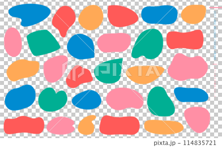 多彩復古設計手寫形狀-流行和簡單的語音氣泡框架 114835721