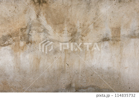 Old water damaged plaster wall surface - full-frame background and texture 114835732